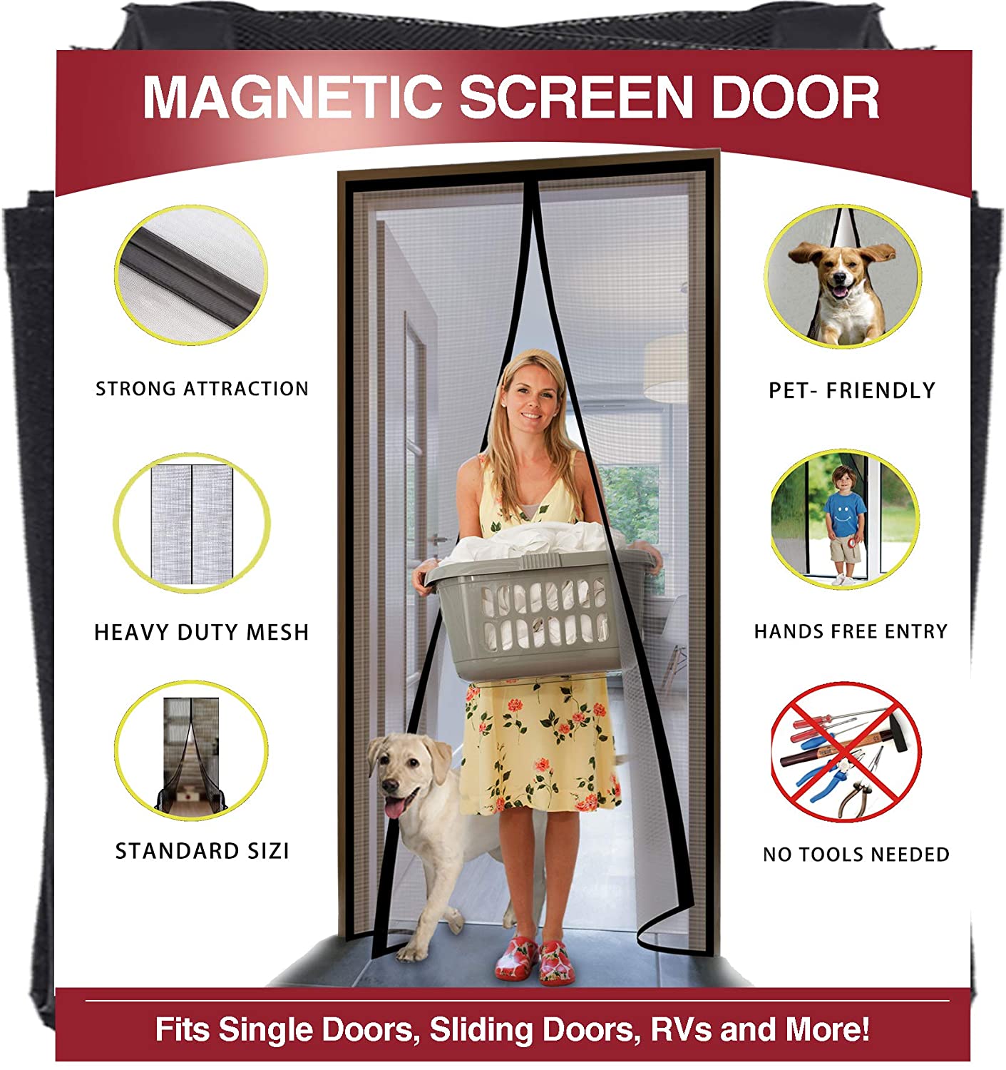 Mosquito Magnetic Screen Door Net Curtain