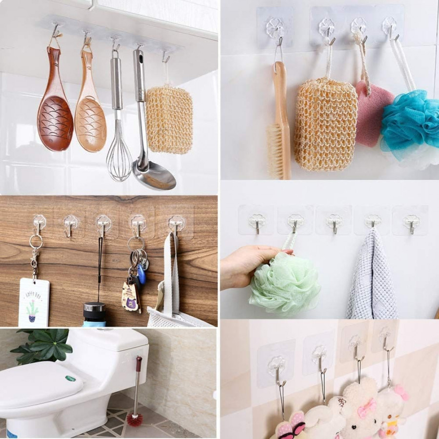 Sticky Stainless Steel Towel Hooks Wall Hanger Self Adhesive Kitchen Bathroom US 